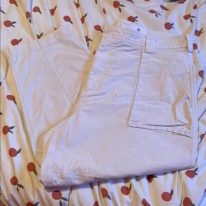 Size 20 Banana Republic Cream Corduroy Barrel-Leg Pants
